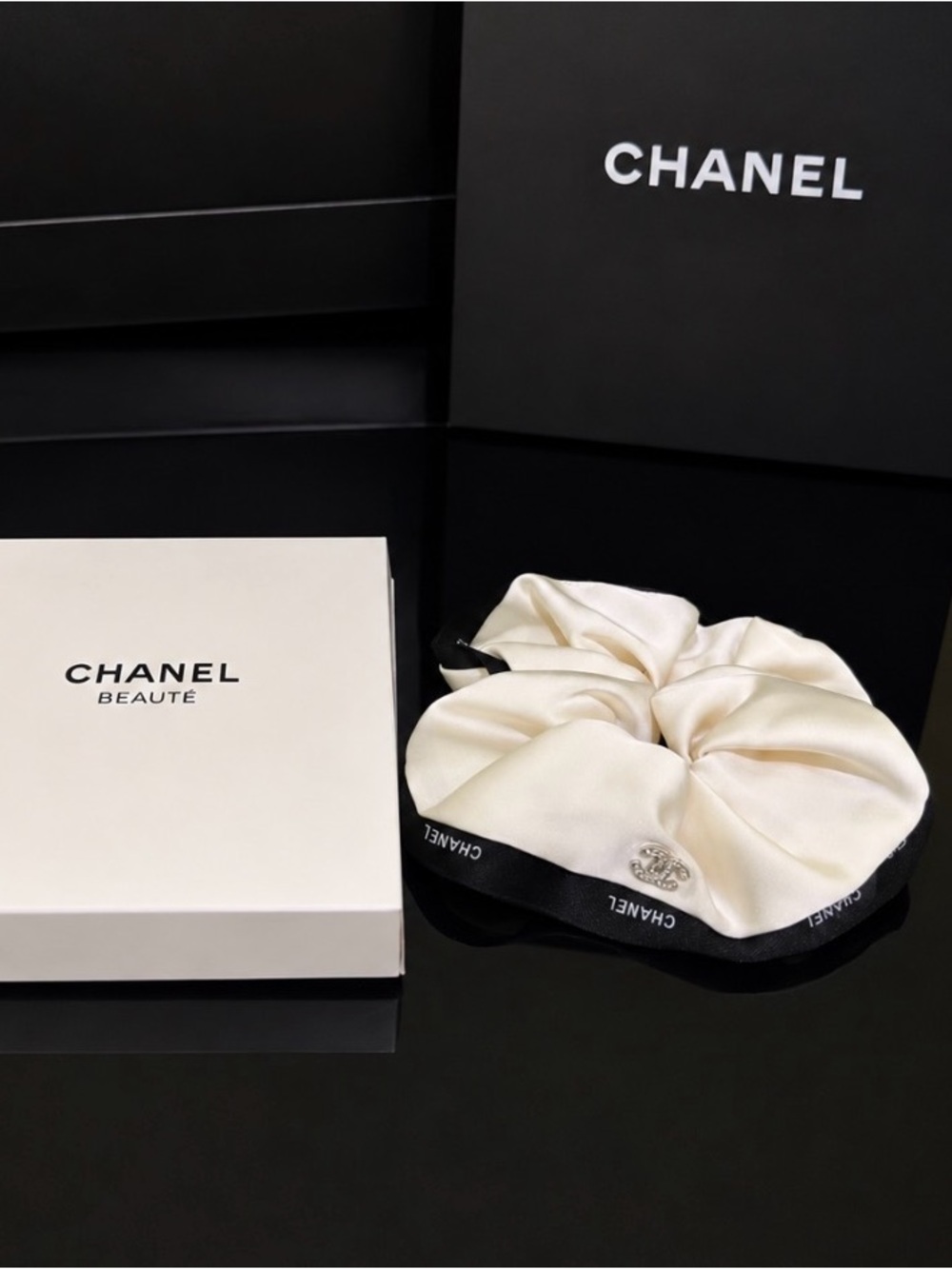 Chanel Beauty Satin Scrunchie Hair Tie